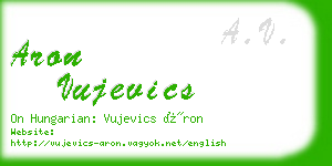 aron vujevics business card